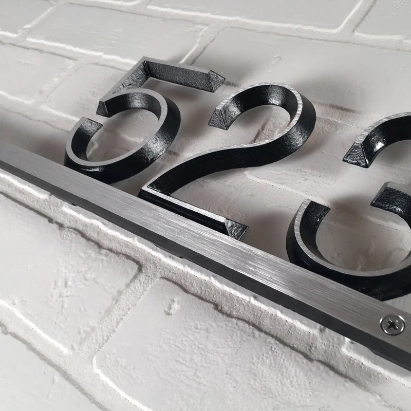 K Castings Modern Bar Aluminum Address Plaque 4 K Castings Modern Bar Aluminum Address Plaque - Image 2