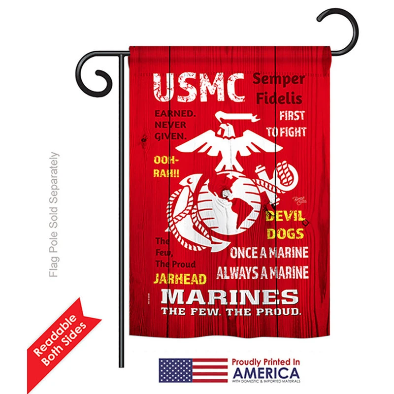 Breeze Decor USMC Americana Military Vertical 28"x40" Garden 13"x18.5" Double Sided Flag, 13" 4 Breeze Decor USMC Americana Military Vertical 28"x40" Garden 13"x18.5" Double Sided Flag, 13" - Image 2