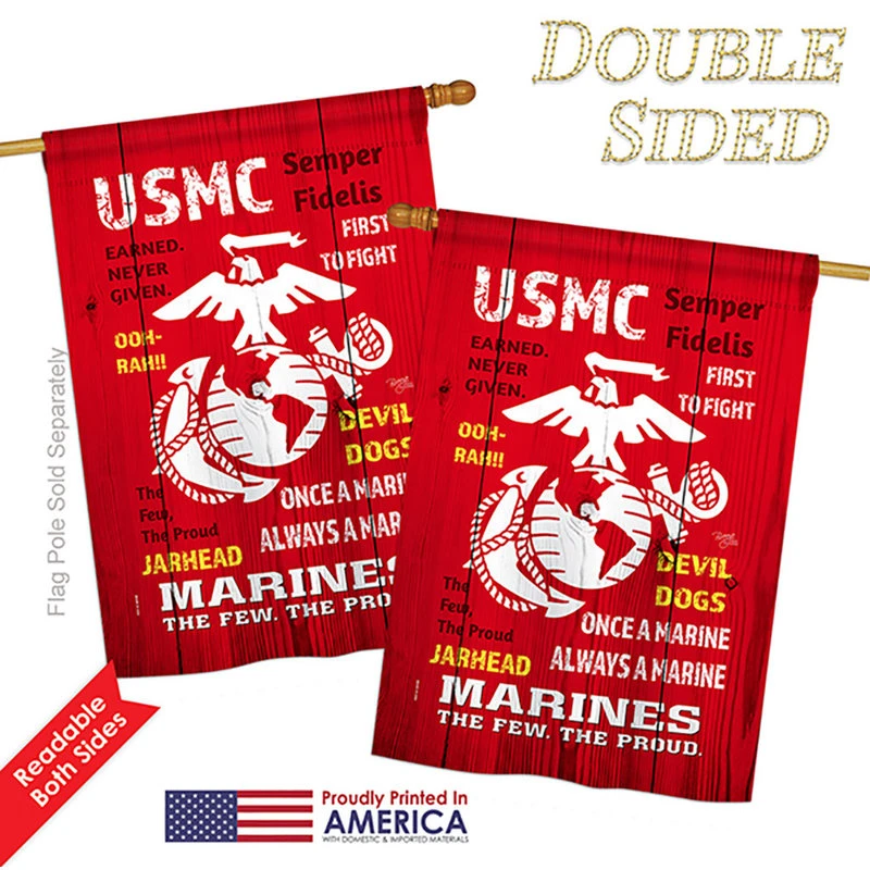 Breeze Decor USMC Americana Military Vertical 28"x40" Garden 13"x18.5" Double Sided Flag, 28" 5 Breeze Decor USMC Americana Military Vertical 28"x40" Garden 13"x18.5" Double Sided Flag, 28" - Image 3
