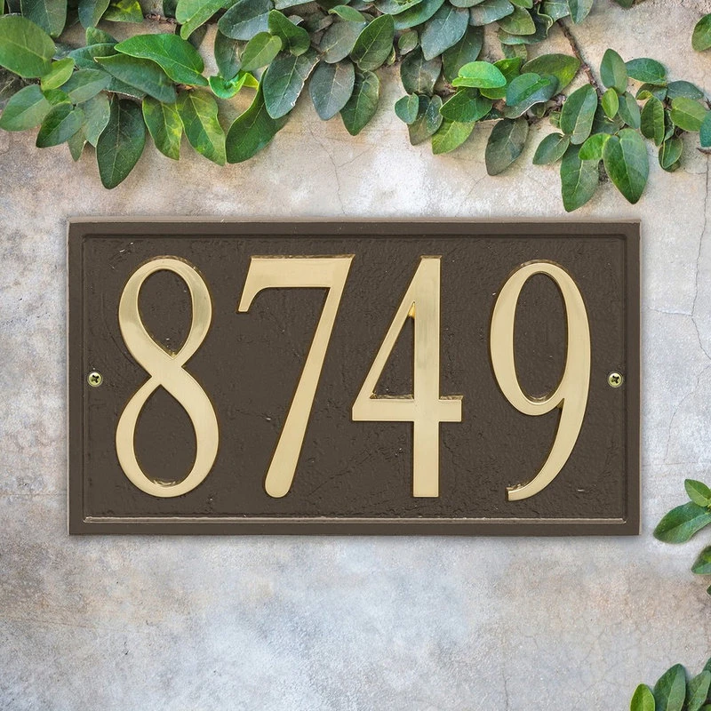 ART & ARTIFACT Custom Metal Address Plaque - Arched With Self-Stick Numerals - Bronze 4 ART & ARTIFACT Custom Metal Address Plaque - Arched With Self-Stick Numerals - Bronze - Image 2
