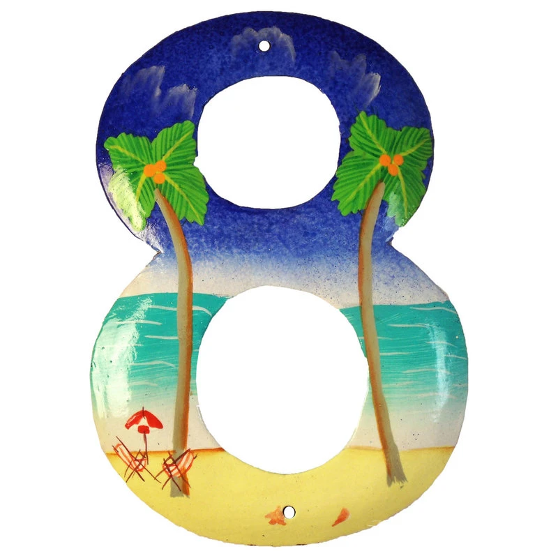 Tropical Beach House Numbers Haitian Metal Art Number 8 Eight 3 Tropical Beach House Numbers Haitian Metal Art Number 8 Eight