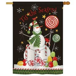 Breeze Decor Sweet Snowmen Winter, Seasonal House Flag 28"x40"