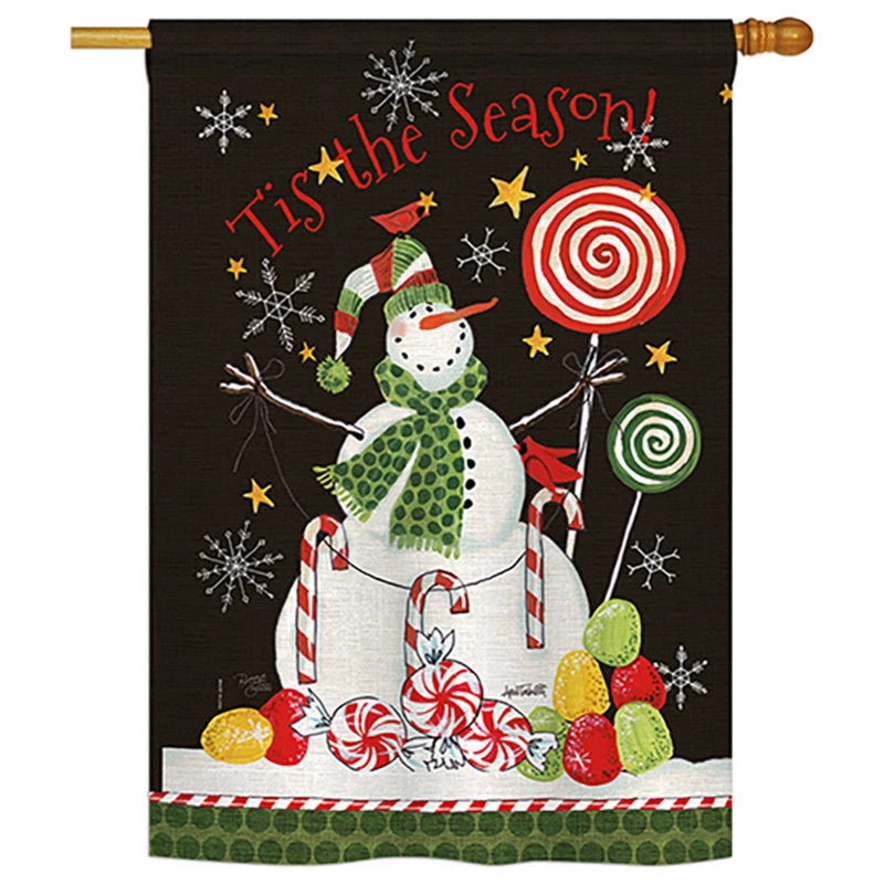 Breeze Decor Sweet Snowmen Winter, Seasonal House Flag 28"x40" 3 Breeze Decor Sweet Snowmen Winter, Seasonal House Flag 28"x40"