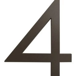 Moderndwellnumbers Modern Font House Number, Bronze, 6", Number 4, Modern Font