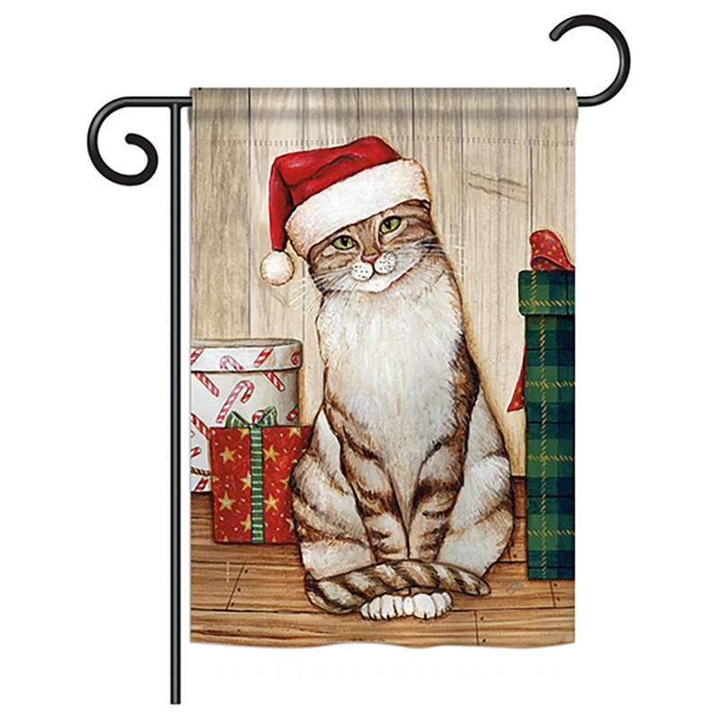 Breeze Decor Christmas Kitty Winter, Seasonal Garden Flag 13"x18.5" 3 Breeze Decor Christmas Kitty Winter, Seasonal Garden Flag 13"x18.5"