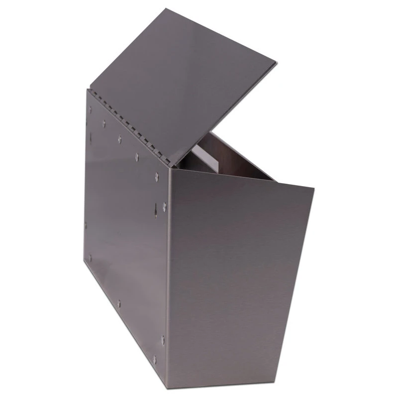 Locking Mid Century Modern Mailbox, 2 Tone Silver, Black 4 Locking Mid Century Modern Mailbox, 2 Tone Silver, Black - Image 2