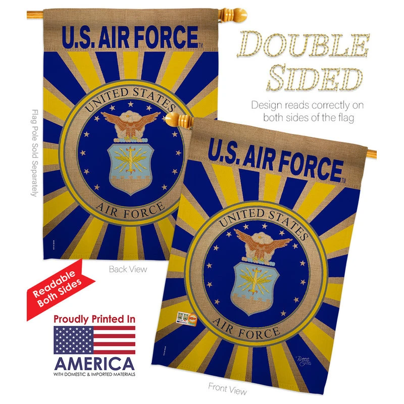 Breeze Decor Air Force Decorative Vertical Double Sided House Flag 5 Breeze Decor Air Force Decorative Vertical Double Sided House Flag - Image 3