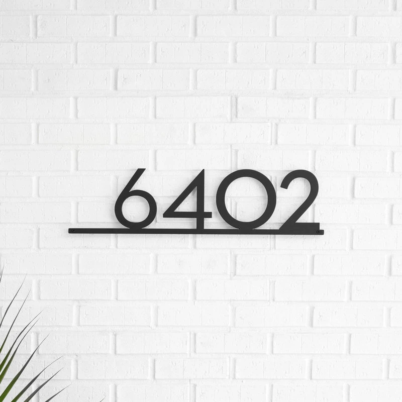 Mod Mettle Address Sign, Black, 5"h Numbers, Palm Springs Font 6 Mod Mettle Address Sign, Black, 5"h Numbers, Palm Springs Font - Image 4