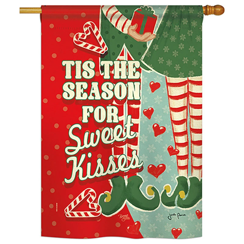 Breeze Decor Season Sweet Kisses Winter, Seasonal House Flag 28"x40" 3 Breeze Decor Season Sweet Kisses Winter, Seasonal House Flag 28"x40"