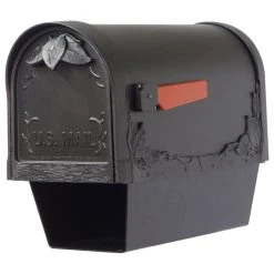 Special Lite Products Company Floral Curbside Mailbox With Paper Tube, Black
