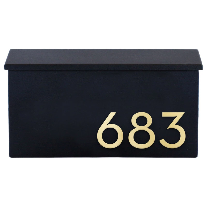 Modern Aspect The OG Wall Mounted Mailbox + House Numbers, Lock Included, Outgoing Flag, Black 4 Modern Aspect The OG Wall Mounted Mailbox + House Numbers, Lock Included, Outgoing Flag, Black - Image 2