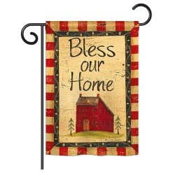 Breeze Decor Bless Our Home Inspirational, Everyday Garden Flag 13"x18.5"