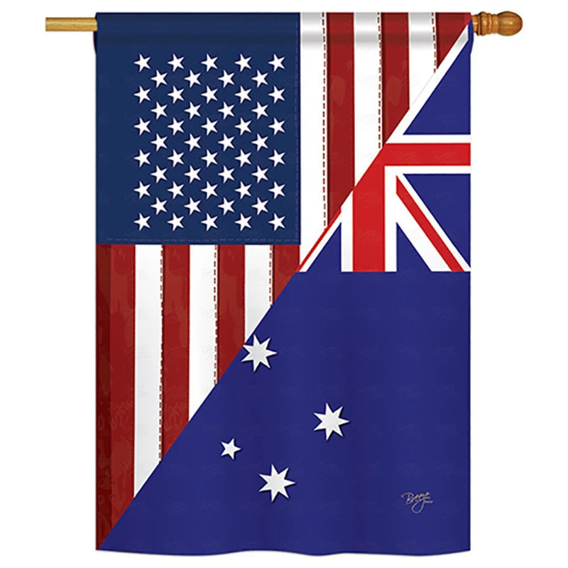 Breeze Decor US Australia Friendship Flags Of The World, Everyday Vertical House Flag 28"x40" 3 Breeze Decor US Australia Friendship Flags Of The World, Everyday Vertical House Flag 28"x40"