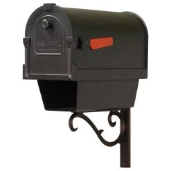 Special Lite Products Company Savannah Mailbox With Newspaper Tube & Sorrento Front Mailbox Mounting Bracket