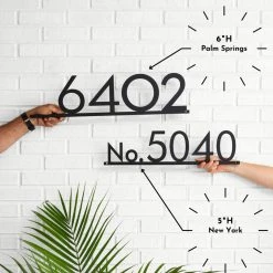 Mod Mettle Address Sign, Black, 5"h Numbers, Palm Springs Font 9 Mod Mettle Address Sign, Black, 5"h Numbers, Palm Springs Font -Mayne Store b15144680127cd56 7045 w800 h800 b0 p0