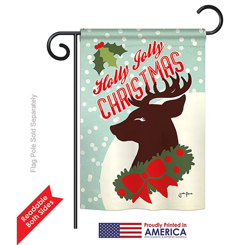Breeze Decor Holly Jolly Christmas Winter, Seasonal Garden Flag 13"x18.5" 4 Breeze Decor Holly Jolly Christmas Winter, Seasonal Garden Flag 13"x18.5" - Image 2