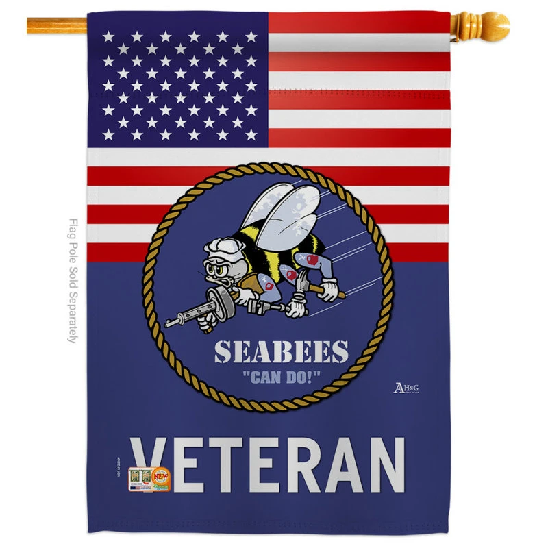 Americana Home & Garden US Seabees Veteran Americana Military House Flag 3 Americana Home & Garden US Seabees Veteran Americana Military House Flag
