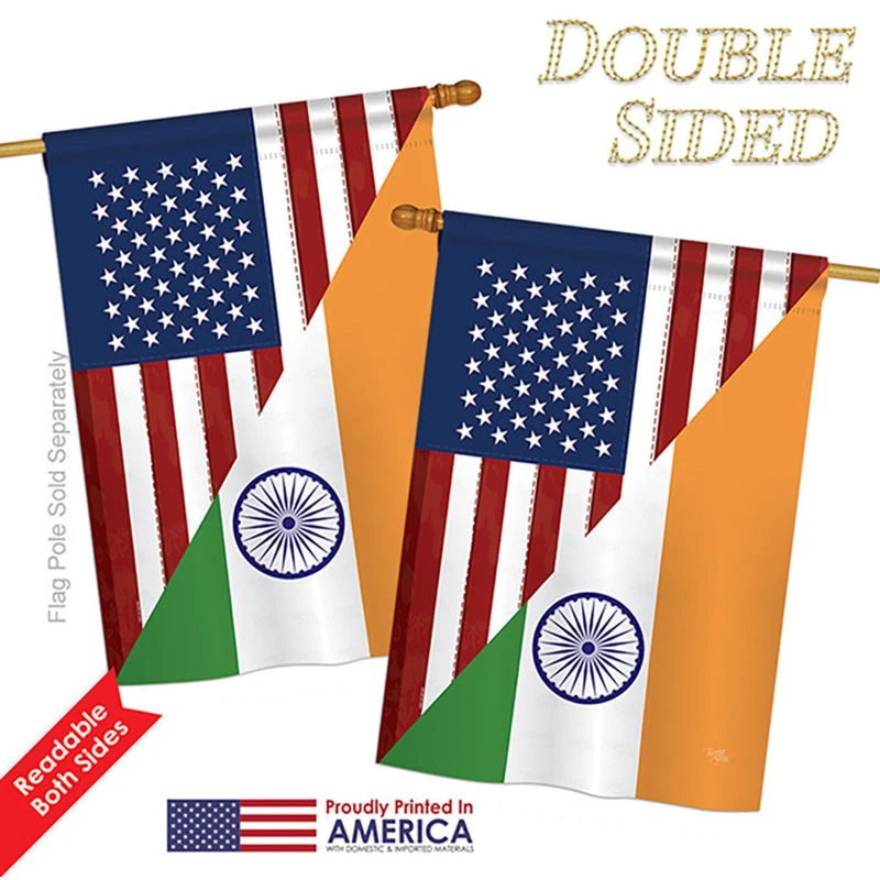 Breeze Decor US India Friendship Flags Of The World, Everyday House Flag 28"x40" 5 Breeze Decor US India Friendship Flags Of The World, Everyday House Flag 28"x40" - Image 3