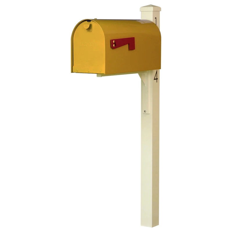 Special Lite Products Company Mid Modern Rigby Curbside Mailbox And Post, Yellow 3 Special Lite Products Company Mid Modern Rigby Curbside Mailbox And Post, Yellow