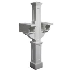 Mayne - Outdoor Products Of Distinction Mayne Rockport Double Traditional Plastic Mail Post In White