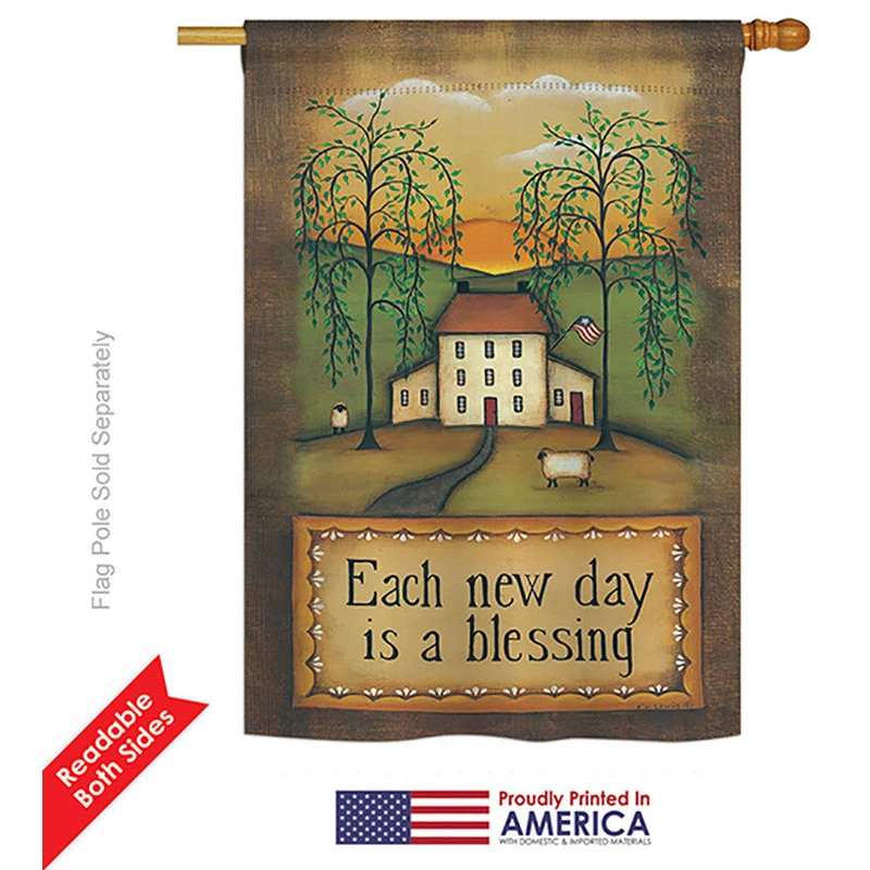 Breeze Decor Each New Day Inspirational, Everyday House Flag 28"x40" 4 Breeze Decor Each New Day Inspirational, Everyday House Flag 28"x40" - Image 2
