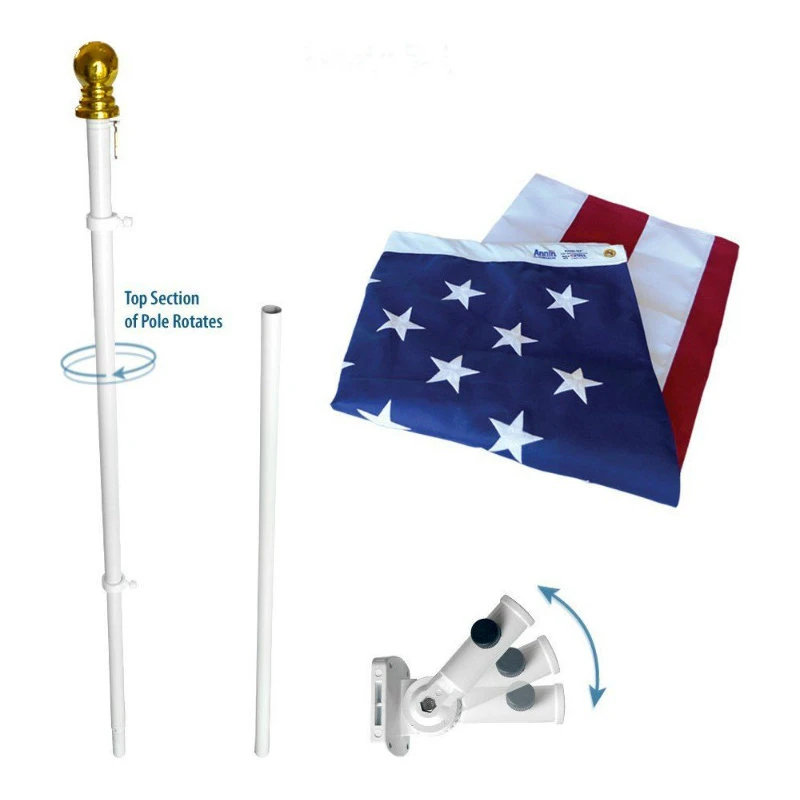 Annin Flagmakers Annin Flagmaker 23803 Spinning Pole Estate Flag Set W/ Mounting Bracket 3 Annin Flagmakers Annin Flagmaker 23803 Spinning Pole Estate Flag Set W/ Mounting Bracket
