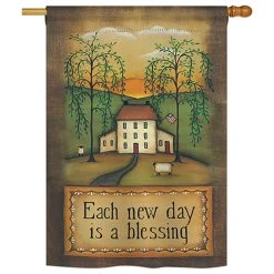 Breeze Decor Each New Day Inspirational, Everyday House Flag 28"x40"