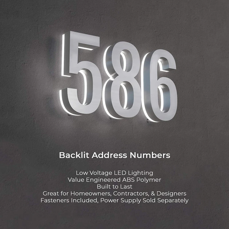 Modern Lights 5 In ABS Backlit LED Floating Address Number, Up-Scale Modern Look LumaNumbers, 5 Modern Lights 5 In ABS Backlit LED Floating Address Number, Up-Scale Modern Look LumaNumbers, - Image 3