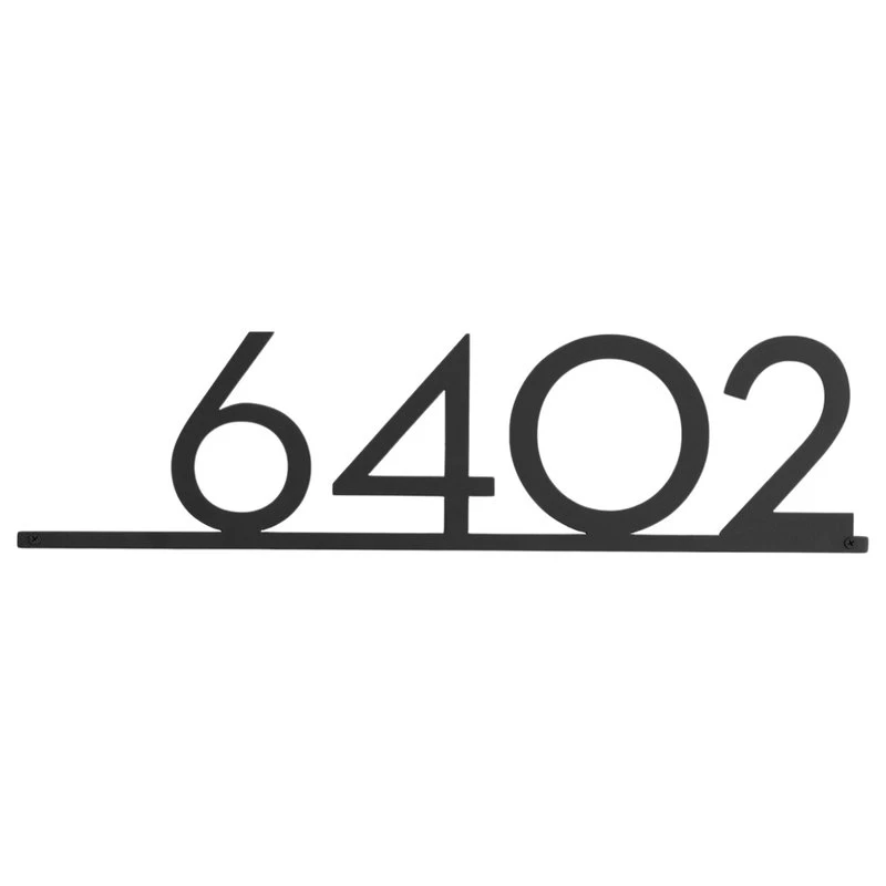 Mod Mettle Address Sign, Black, 5"h Numbers, Palm Springs Font 3 Mod Mettle Address Sign, Black, 5"h Numbers, Palm Springs Font