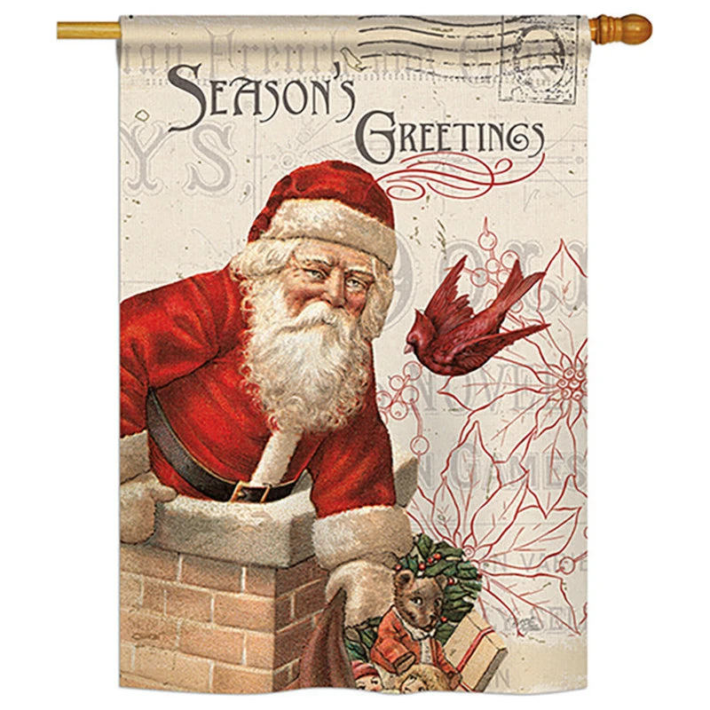 Breeze Decor Antique Santa Holiday Winter, Seasonal House Flag 28"x40" 3 Breeze Decor Antique Santa Holiday Winter, Seasonal House Flag 28"x40"