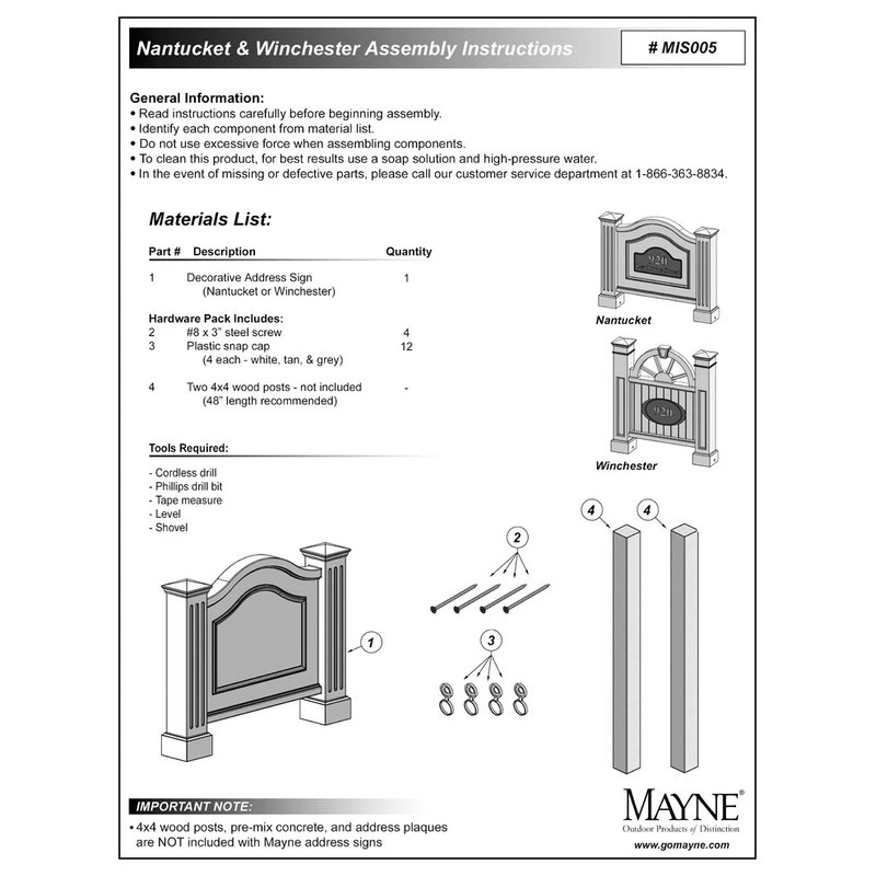 Mayne - Outdoor Products Of Distinction 24"W X 8"D X 56"H Woodhaven Sign Post, Black 4 Mayne - Outdoor Products Of Distinction 24"W X 8"D X 56"H Woodhaven Sign Post, Black - Image 2
