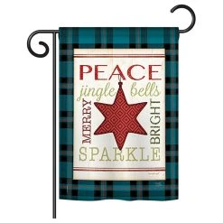 Breeze Decor Merry With Brighting Stars Winter, Seasonal Garden Flag 13"x18.5"