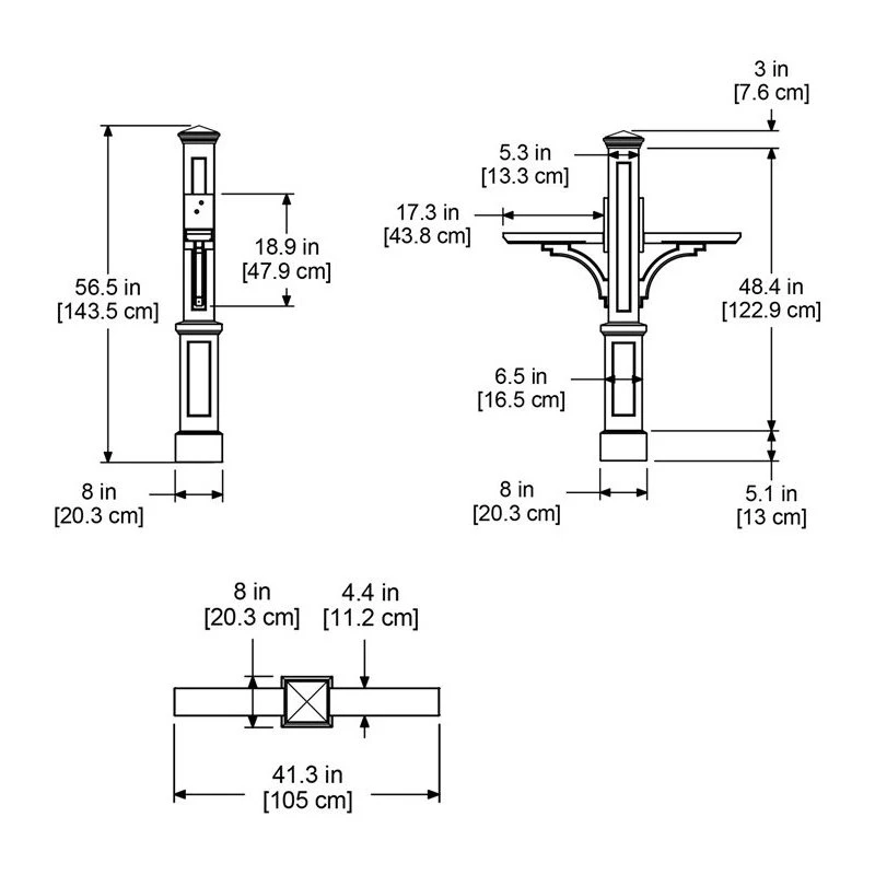 Mayne - Outdoor Products Of Distinction Mayne Newport Plus Double Traditional Plastic Mail Post In Graphite Gray 4 Mayne - Outdoor Products Of Distinction Mayne Newport Plus Double Traditional Plastic Mail Post In Graphite Gray - Image 2