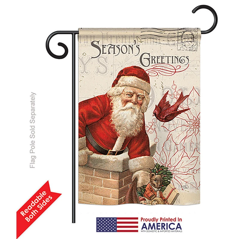 Breeze Decor Antique Santa Holiday Winter, Seasonal Garden Flag 13"x18.5" 4 Breeze Decor Antique Santa Holiday Winter, Seasonal Garden Flag 13"x18.5" - Image 2