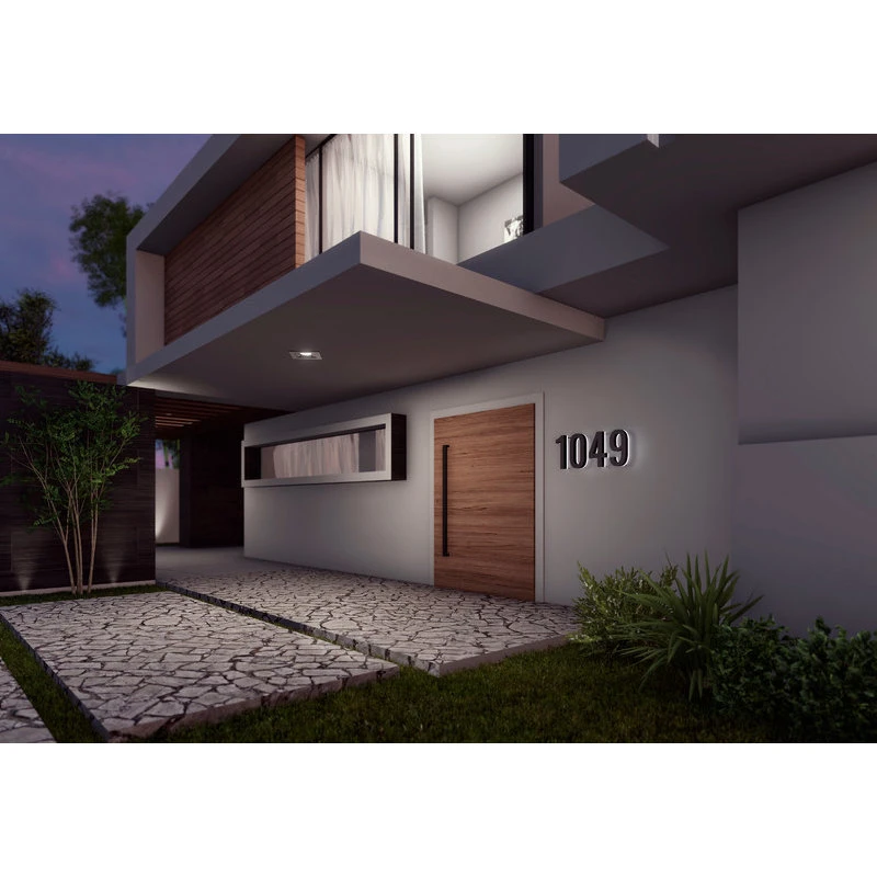 Modern Lights 5 In Steel Backlit LED Floating Address Number, Up-Scale Modern Look LumaNumbers 5 Modern Lights 5 In Steel Backlit LED Floating Address Number, Up-Scale Modern Look LumaNumbers - Image 3