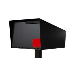 Modern Mailbox | Post Mounted Modern Mailbox | Monochromatic, Black, No Post