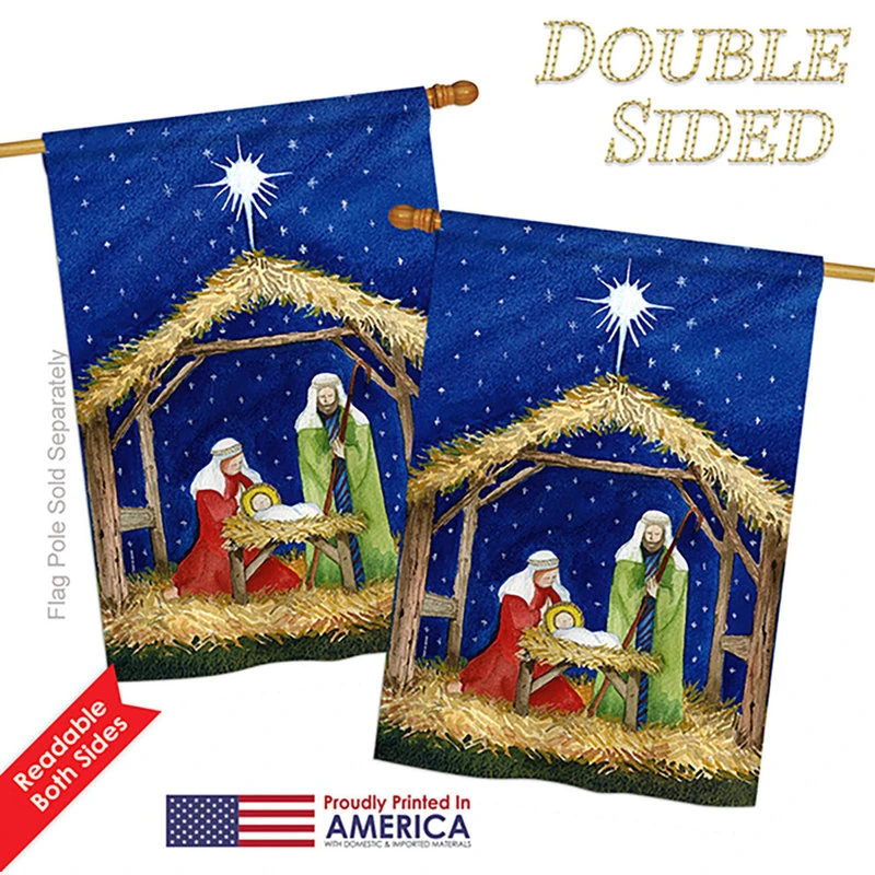 Breeze Decor Nativity Of Jesus Winter Double-Sided Flag, 28"x40" 5 Breeze Decor Nativity Of Jesus Winter Double-Sided Flag, 28"x40" - Image 3