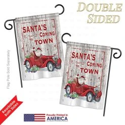 Breeze Decor Santa's Coming To Town Winter, Seasonal Garden Flag 13"x18.5" -Mayne Store c981623e0c34e707 5167 w800 h800 b1 p0