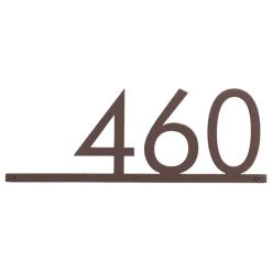 Mod Mettle Address Sign, Brown, 6"h Numbers, Palm Springs Font