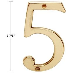 Renovators Supply Manufacturing Bright Solid Brass 3 7/8" Address House Number '5' | Renovator Supply 7 Renovators Supply Manufacturing Bright Solid Brass 3 7/8" Address House Number '5' | Renovator Supply -Mayne Store cbf13a460b58d2ef 6289 w800 h800 b1 p0