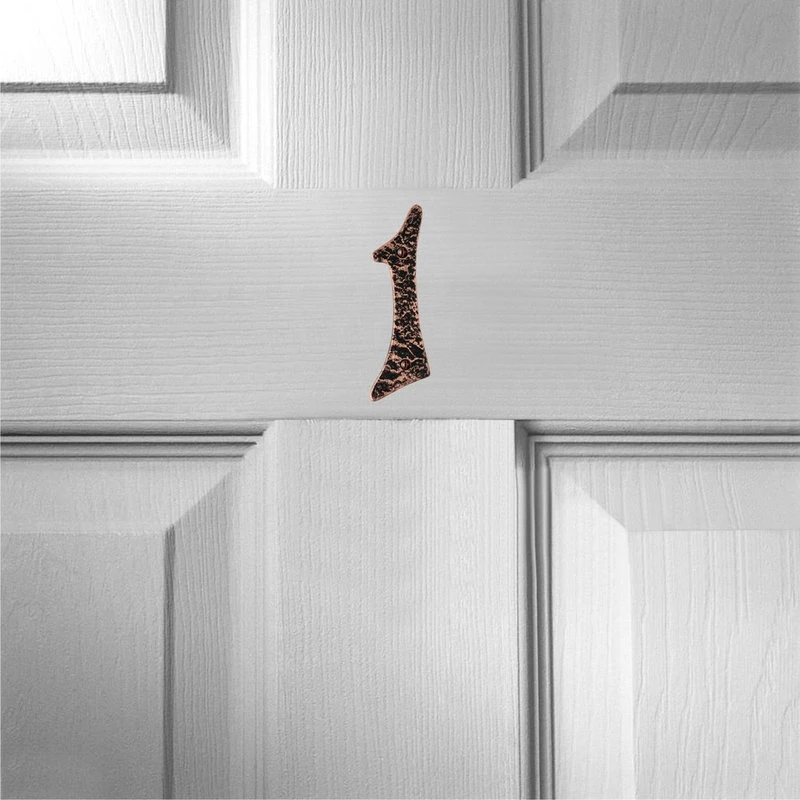 Mascot Hardware Hammered 6" Antique Copper House Number 1 4 Mascot Hardware Hammered 6" Antique Copper House Number 1 - Image 2