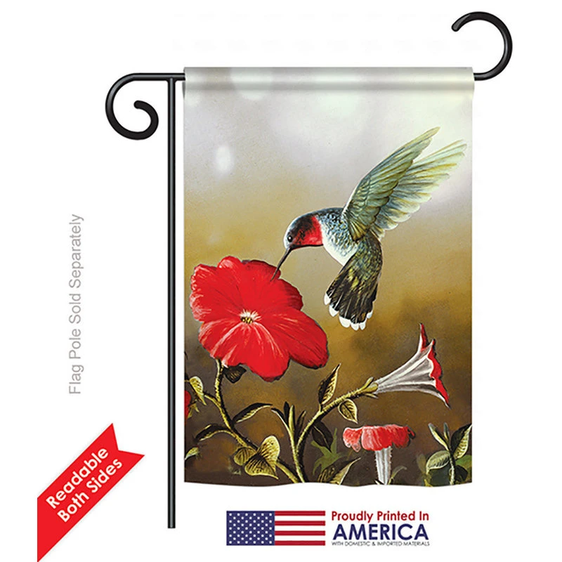 Breeze Decor Ruby Hummingbird Garden Friends, Birds Garden Flag, 13"x18.5" 4 Breeze Decor Ruby Hummingbird Garden Friends, Birds Garden Flag, 13"x18.5" - Image 2