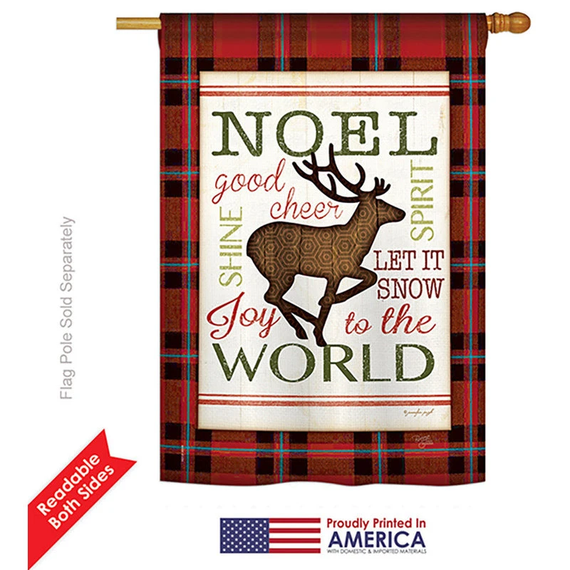 Breeze Decor Cheer To Reindeer Winter, Seasonal House Flag 28"x40" 4 Breeze Decor Cheer To Reindeer Winter, Seasonal House Flag 28"x40" - Image 2
