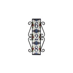 Fine Crafts & Imports Wrought Iron House Number Vertical Frame Mission 3