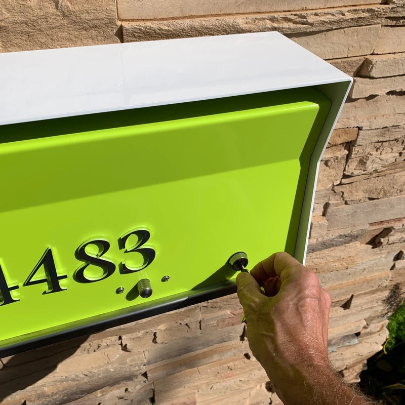 TedStuff RetroBox Locking Modern Wall Mounted Mailbox, In Arctic White & Aqua 11 TedStuff RetroBox Locking Modern Wall Mounted Mailbox, In Arctic White & Aqua - Image 9