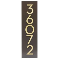 Modern Aspect Large Simply Sweet House Number Plaque (7"W X 26"H), Brown, With Numbers
