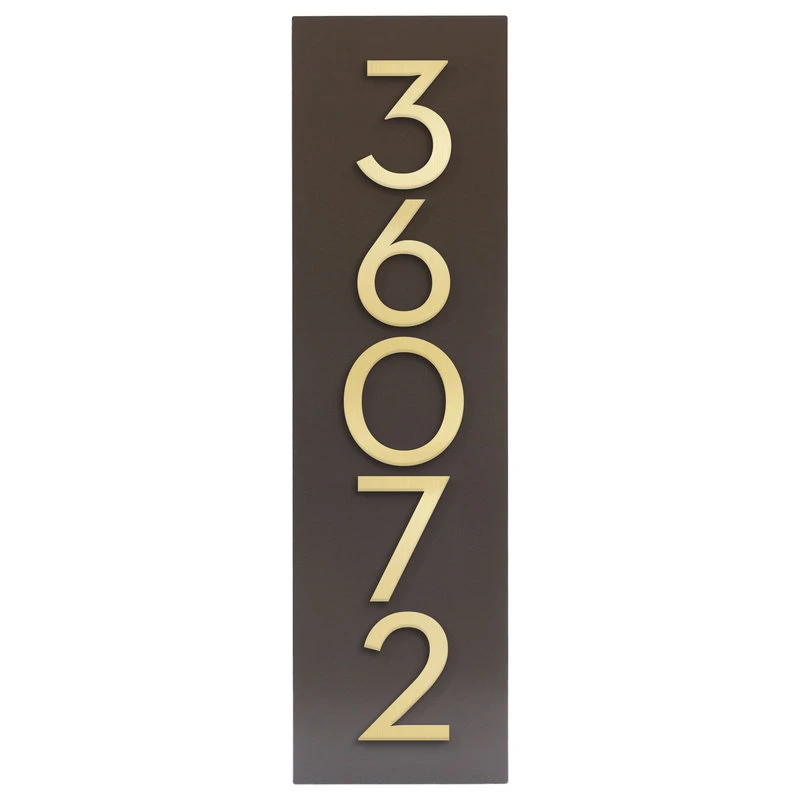 Modern Aspect Large Simply Sweet House Number Plaque (7"W X 26"H), Brown, With Numbers 3 Modern Aspect Large Simply Sweet House Number Plaque (7"W X 26"H), Brown, With Numbers