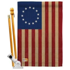 Breeze Decor Betsy Ross Vintage Americana Historic House Flag Set