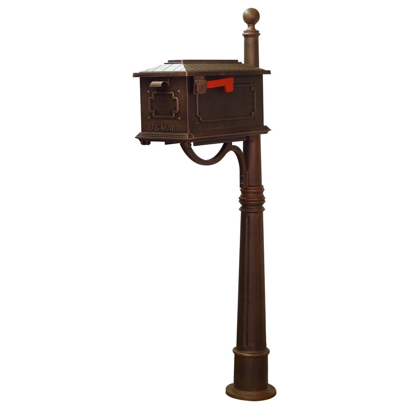 Special Lite Products Company Kingston Curbside Mailbox With Ashland Mailbox Post Unit, Copper 3 Special Lite Products Company Kingston Curbside Mailbox With Ashland Mailbox Post Unit, Copper