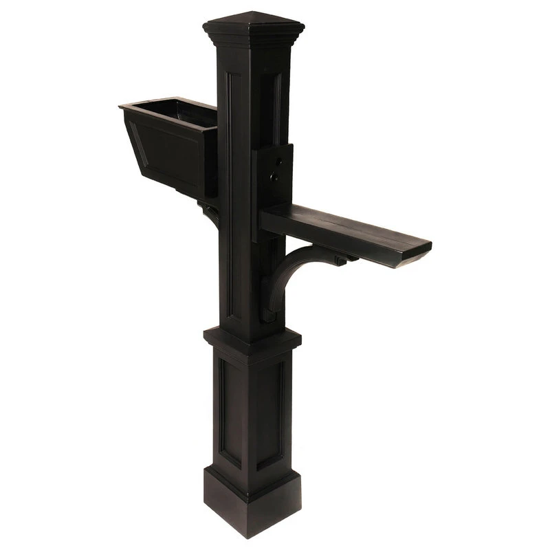 Mayne - Outdoor Products Of Distinction 8"W X 40"D X 56"H Westbrook Plus Mailbox Post, Black 3 Mayne - Outdoor Products Of Distinction 8"W X 40"D X 56"H Westbrook Plus Mailbox Post, Black